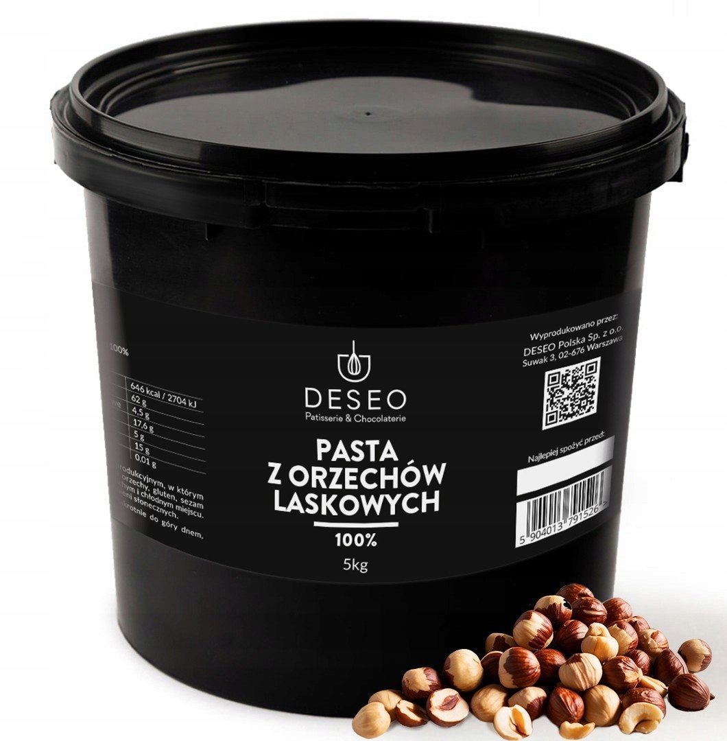 PASTA Z ORZECHÓW LASKOWYCH 100% DESEO 5KG