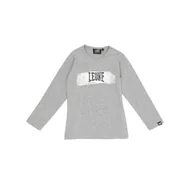 Odzież sportowa dziecięca - Dziewczęcy t-shirt Leone z długim rękawem i cekinami w kolorze Super Grey - miniaturka - grafika 1