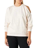 Bluzy damskie - Armani Exchange Damska bluza z długim rękawem, niezakryte ramiona, nadruk z przodu, z logo, ISO, ekstra duża - miniaturka - grafika 1