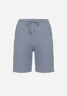 Spodenki męskie - Jasnoniebieskie Bawełniane Szorty Dresowe z Gumką w Pasie i Sznurkiem Jorpia - miniaturka - grafika 1