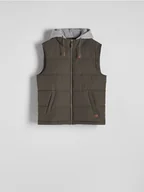 Kamizelki męskie - Reserved - Kamizelka z kapturem - brązowy - miniaturka - grafika 1