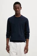 Swetry męskie - Calvin Klein sweter bawełniany męski kolor granatowy lekki LV040BM343 - miniaturka - grafika 1
