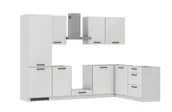 Meble kuchenne - Zestaw Mebli Kuchennych Torino 275X185 Cm L/P Mdf Folia Biały Połysk Biały Połysk Cichy Domyk Hettich - miniaturka - grafika 1