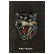 Piórniki - Portfel na dokumenty NIMMY Raptor Wolf Brązowy - miniaturka - grafika 1