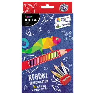 Kredki ołówkowe sześciokątne z temperówką Kidea 36 kolorów - DERFORM - Przybory szkolne - miniaturka - grafika 1