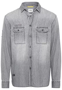 camel active Męska koszula 409130/8S20, szary (Stone Grey), M - Koszule męskie - miniaturka - grafika 1