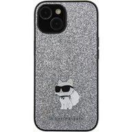Etui i futerały do telefonów - Karl Lagerfeld Etui Fixed Glitter Metal Ikonik do Galaxy A55 5G, srebrny - miniaturka - grafika 1