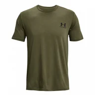 Koszulki sportowe męskie - Męski t-shirt z nadrukiem UNDER ARMOUR UA SPORTSTYLE LC SS - oliwkowa/khaki - miniaturka - grafika 1