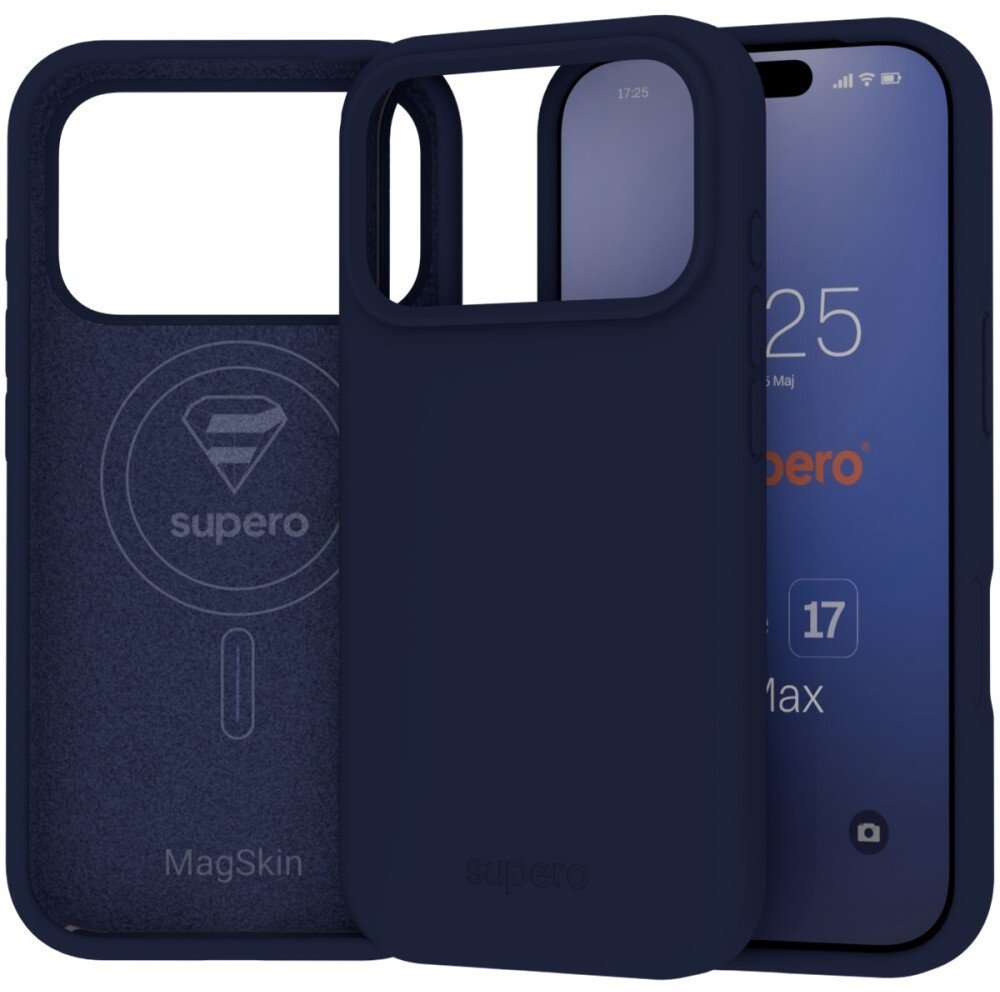 SUPERO Etui silikonowe Supero MagSkin MagSafe do iPhone 17 Pro Max, granatowe 1