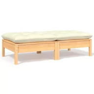 Sofy ogrodowe - VidaXL 2-osobowa sofa ogrodowa z kremowymi poduszkami, drewno sosnowe! 806658 - miniaturka - grafika 1
