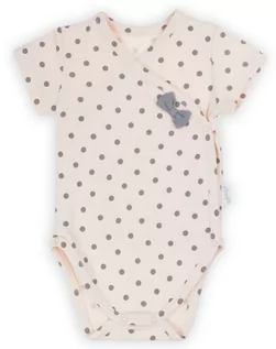 Body dla niemowląt - Body Niemowlęce Kopertowe Krótki Rękaw Kropki Łososiowe 62 Nicola - grafika 1