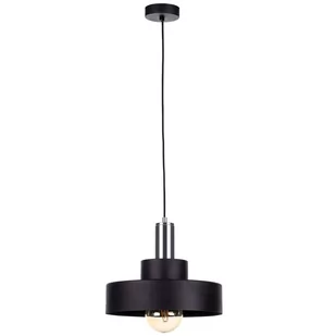 KET Loftowa LAMPA wisząca KET894 metalowa OPRAWA okrągły zwis czarny srebrny KET894 - Lampy sufitowe - miniaturka - grafika 1