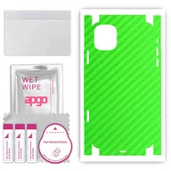 Szkła hartowane na telefon - Folia naklejka skórka strukturalna na TYŁ+BOKI do Apple iPhone 11 -  Carbon Zielony - apgo SKINS - miniaturka - grafika 1