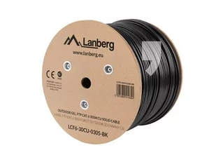 LANBERG Kabel FTP Kat.6 CU 305m drut outdoor żelowany (LCF6-30CU-0305-BK) - Kable miedziane - miniaturka - grafika 3
