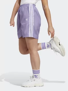 Spodenki damskie - adidas Szorty sportowe Adicolor Classics Ripstop Shorts IB7300 Fioletowy Regular Fit - grafika 1