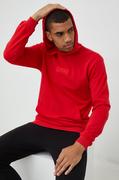 Bluzy męskie - Fila bluza męska kolor czerwony z kapturem z aplikacją - miniaturka - grafika 1