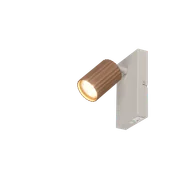 Lampy ścienne - SOKA 867770165 kinkiet regulowany spot kawowa ryflowana tuba 1xGU10 wykończenie jasnoszare - miniaturka - grafika 1