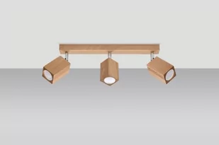 Sollux Lighting Plafon KEKE 3 dąb - Lampy sufitowe - miniaturka - grafika 1