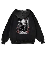 Bluzy męskie - Bluza oversize Grave Proposal Szkielet Róże Gotyk Mroczna Czarny L - miniaturka - grafika 1