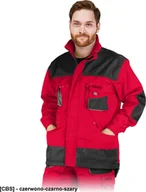 Odzież robocza - R.E.I.S. LH-FMN-J - bluza ochronna zapinana na suwak oraz na rzepy, - czerwono-czarno-szary L - miniaturka - grafika 1