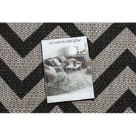 Dywany - DYWAN SZNURKOWY SIZAL FLOORLUX 20340 silver / black ZYGZAK Szary, 60x110 - miniaturka - grafika 1