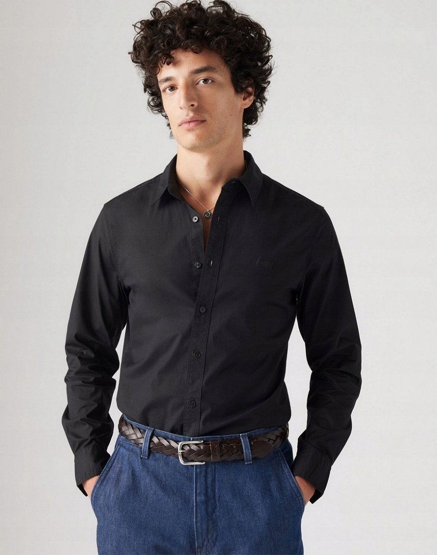 LEVI'S KOSZULA MĘSKA CZARNA CASUAL NA GUZIKI L 16FA