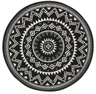 Dywany - HANSE Home Hanse Home welurowy dywan Valencia czarny kremowy okrągły,  140 cm - miniaturka - grafika 1