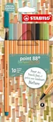 Długopisy - Długopisy filcowe - STABILO Point 88 - Etui kartonowe x 10 flamastrów Fine Point - Edycja naturalna - miniaturka - grafika 1
