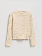 Bluzki dla dziewczynek - Reserved - Wzorzysta bluzka - kremowy - miniaturka - grafika 1