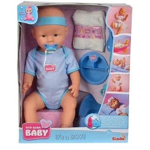 Simba New Baby Born, bobas Chłopiec - Lalki dla dziewczynek - miniaturka - grafika 1