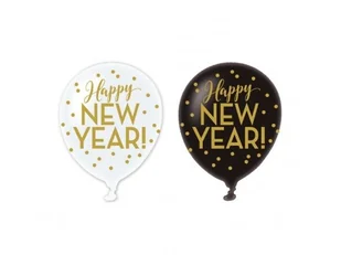 Amscan Balony lateksowe 6 szt. Happy New Year,27,5cm/11" 9902872 - Sylwester - miniaturka - grafika 2