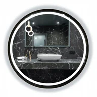 Lustra - LUSTRO OKRĄGŁE LED PIASKOWANE W CZARNEJ RAMIE LOFT 50 CM - miniaturka - grafika 1