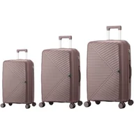 Walizki - Zestaw walizek SEMI LINE T5827-0 Brązowy - miniaturka - grafika 1