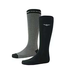 Emporio Armani Męskie 2 pary długich skarpetek, czarne, rozmiar uniwersalny, czarny, rozmiar uniwersalny - Skarpetki męskie - miniaturka - grafika 1