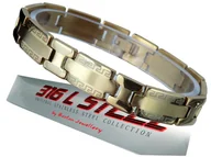 Bransolety męskie - ZŁOTA BRANSOLETA MĘSKA STAL CHIRURGICZNA 316L 12MM - miniaturka - grafika 1
