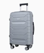 Walizki - PUCCINI Średnia szara walizka z polipropylenu lekka - miniaturka - grafika 1