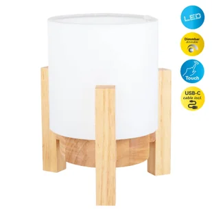 Näve Lampa stołowa LED Madita, wysokość 19 cm, naturalny/biały - Lampy stojące - miniaturka - grafika 4