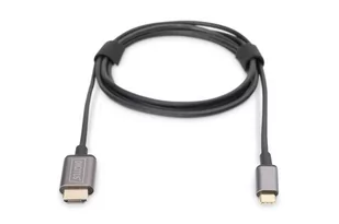 Digitus Kabel adapter USB Typ C 3.1 na HDMI 4K 30Hz metalowa obudowa HQ czarny 1.8m DA-70821 - Adaptery i przejściówki - miniaturka - grafika 1
