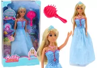 Lalki dla dziewczynek - Lalka Anlily Syrenia Księżniczka Niebieska Sukienka Szczotka - miniaturka - grafika 1