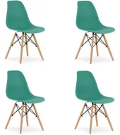 Krzesła - Krzesło OSAKA zielone / nogi naturalne x 4 - miniaturka - grafika 1