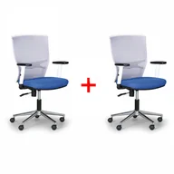 Fotele i krzesła biurowe - B2B Partner Krzesło biurowe Haag 1+1 GRATIS, szaro/ niebieskie 415047 - miniaturka - grafika 1