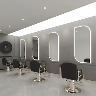 Konsola konsoleta barberska fryzjerska lustro fryzjerskie LED rama aluminiowa 170x70 PRO - Meble fryzjerskie - miniaturka - grafika 1