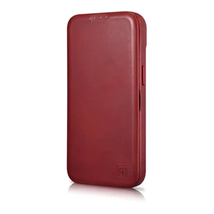 iCarer CE Oil Wax Premium Leather Folio Case skórzane etui iPhone 14 Pro Max z klapką magnetyczne MagSafe czerwony (AKI14220708-RD) - Etui i futerały do telefonów - miniaturka - grafika 6