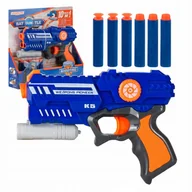 Zabawki militarne - Pistolet wyrzutnia broń do zabawy dla dzieci na piankowe strzałki niebieski - miniaturka - grafika 1