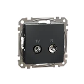 Gniazdka elektryczne - Schneider Gniazdo antenowe R/TV przelotowe (7dB) SEDNA Design & Elements antracyt - miniaturka - grafika 1