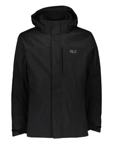 Jack Wolfskin Kurtka funkcyjna 3w1 "Ferguson Point" w kolorze czarnym - Kurtki i kamizelki sportowe męskie - miniaturka - grafika 1