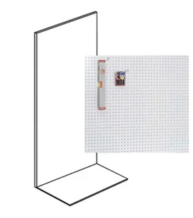 Regał sklepowy jednostronny, ścianki perforowane, 1600 x 1000 x 450 mm, podstawowy, antracyt - Meble sklepowe - miniaturka - grafika 1