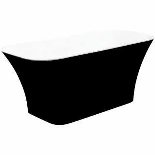 Besco WMD-160-AWG ASSOS BLACK&WHITE wanna wolnostojąca klik-klak złoty czyszczony od góry 160 x 70 - Wanny - miniaturka - grafika 1