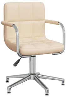Fotel biurowy, krzesło biurowe Kremowe krzesło biurowe tapicerowane z podokietnikami - Lonja - Fotele i krzesła biurowe - miniaturka - grafika 1