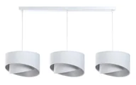 Lampy stojące - Biało-srebrna welurowa lampa wisząca nad stół - S511 Onex - miniaturka - grafika 1